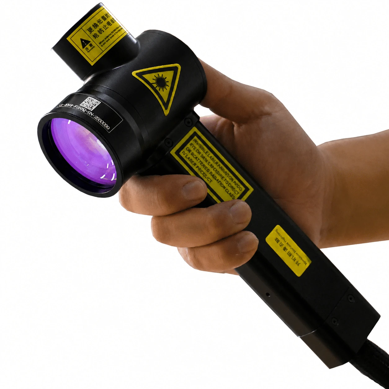 Handheld laser cleaning gun for the LC100-300W wheeled-case unit